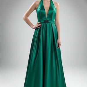 Sherri Hill Emerald Green Backless Gown size 12